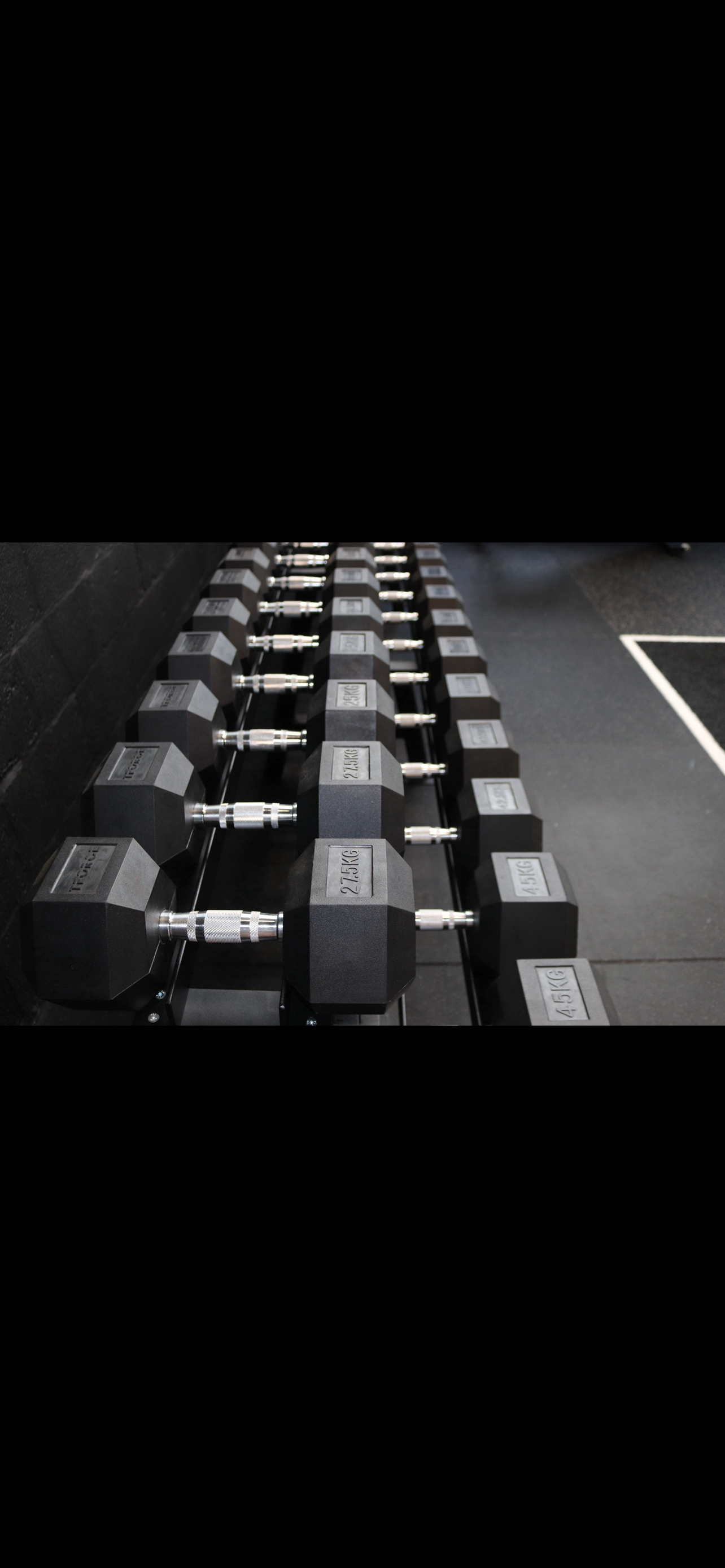 TFORCE HEX RUBBER DUMBELL FULL SET 2.5KG - 45KG