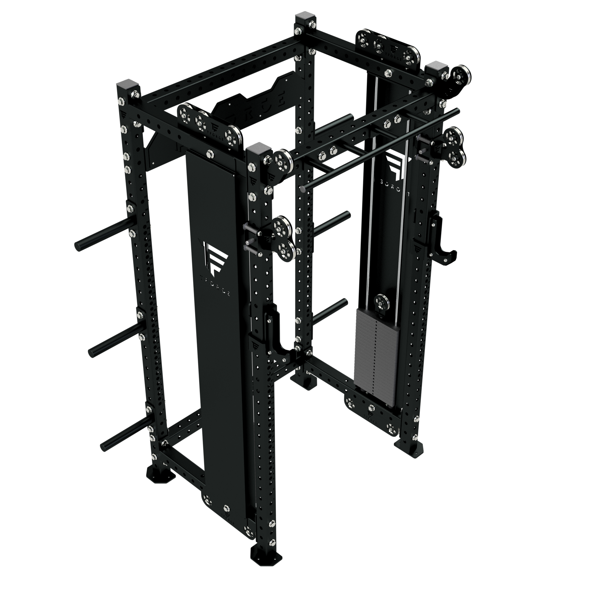 TFORCE UTILITY RACK WITH DOUBLE CABLE STACK AND PULLEY SYSTEM