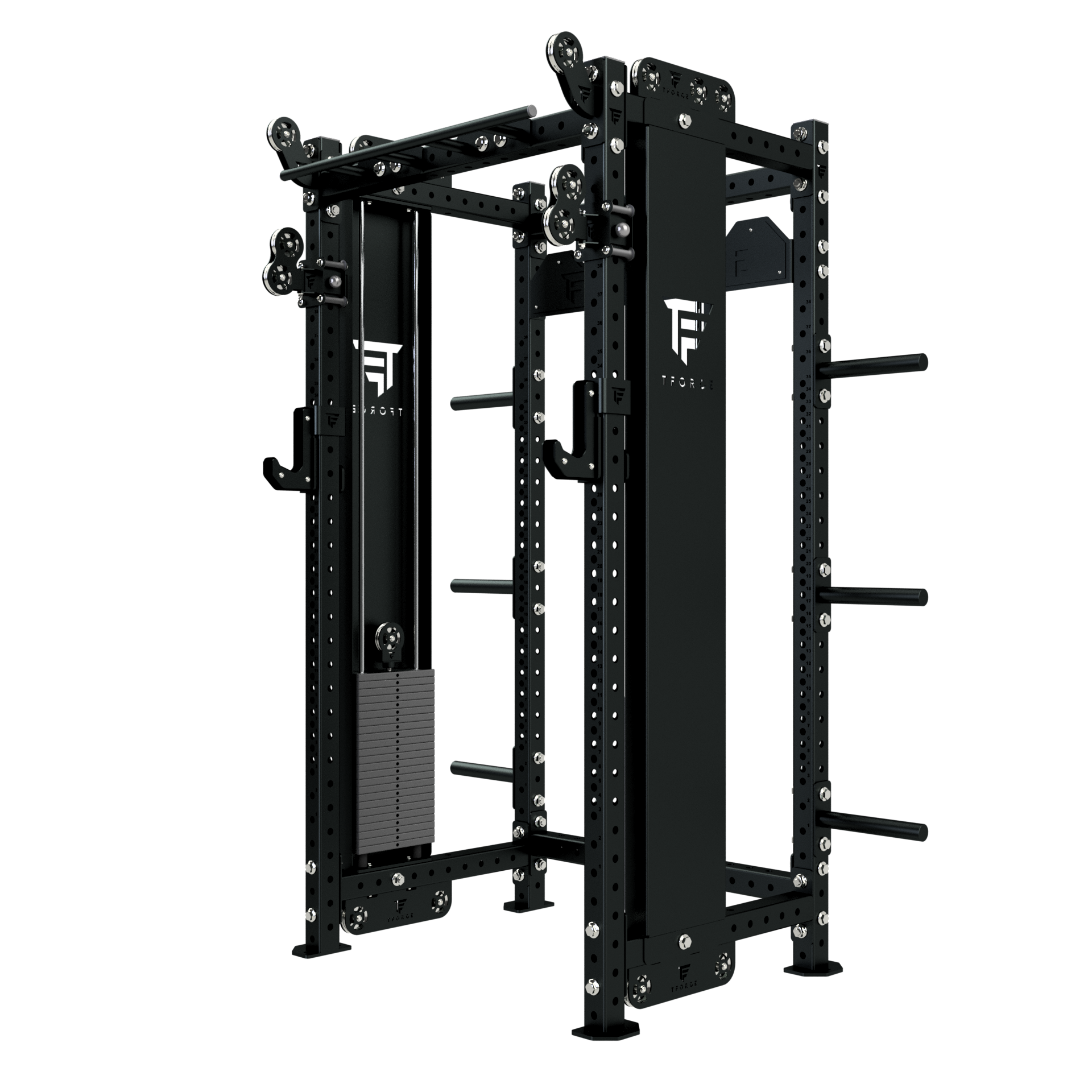 TFORCE UTILITY RACK WITH DOUBLE CABLE STACK AND PULLEY SYSTEM